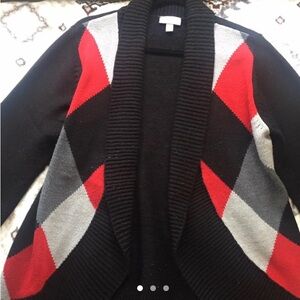 NWOT argyle print sweater shawl